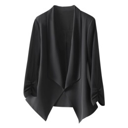 Customized women's chiffon blazer design summer petite top thin sun protection shawl suit cardigan design three-quarter sleeve chiffon blazer SKLS135 Customized women's chiffon blazer design summer petite top thin sun protection shawl suit cardigan design three-quarter sleeve chiffon blazer SKLS135